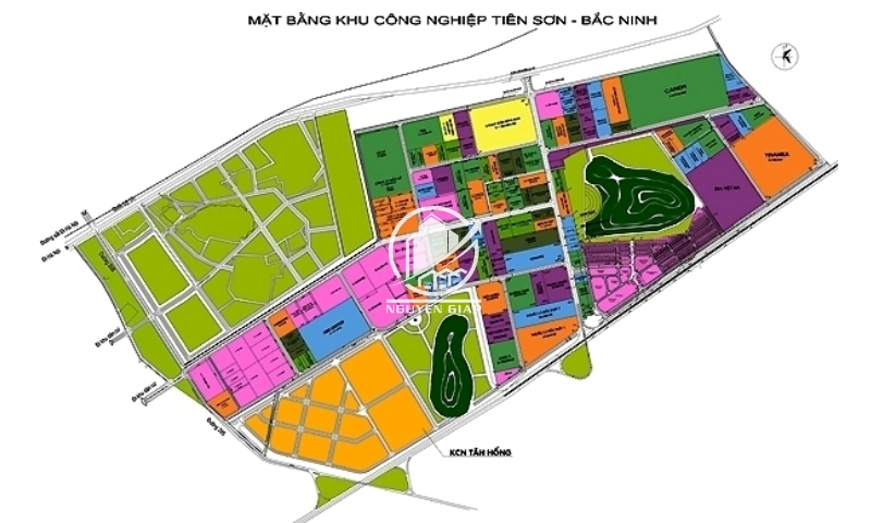 Sơ đồ mặt bằng KCN Tiên Sơn