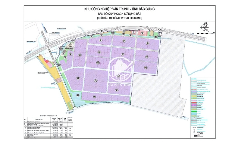 Sơ đồ mặt bằng KCN Vân Trung