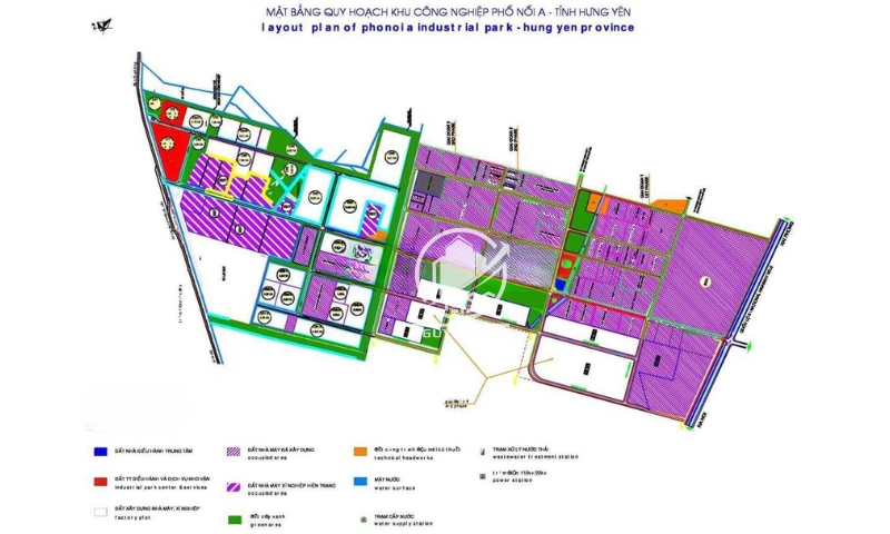 Sơ đồ mặt bằng KCN Phố Nối A Hưng Yên