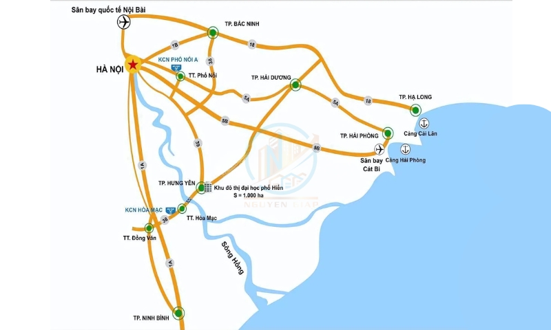 Vị trí địa lý KCN Phố Nối A Hưng Yên