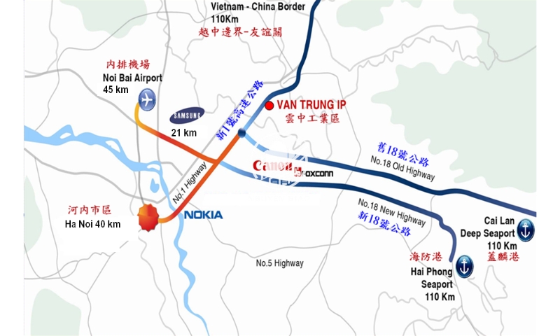 Vị trí KCN Vân Trung