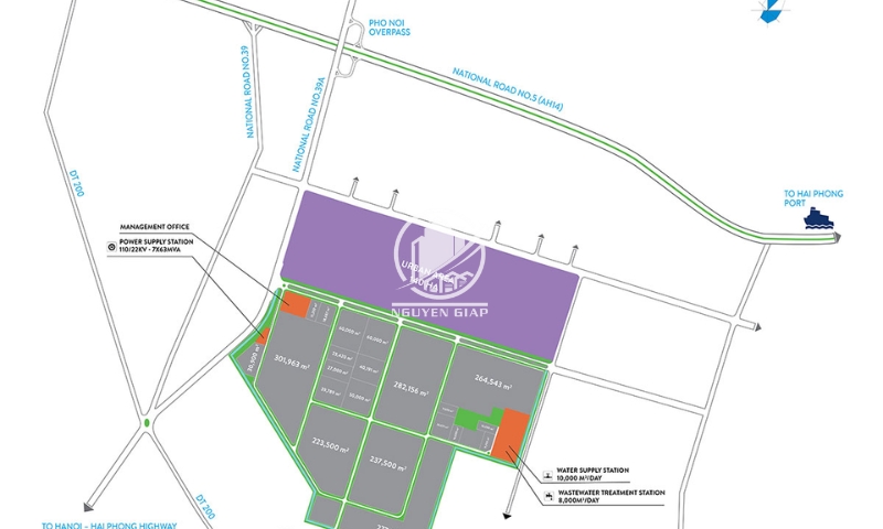 Sơ đồ mặt bằng KCN Yên Mỹ II Hưng Yên