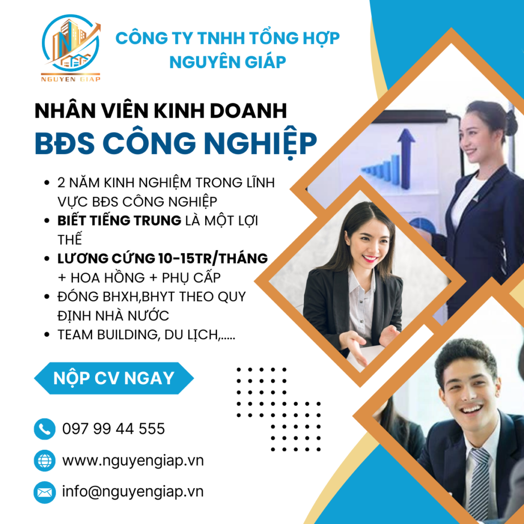 Tuyển dụng nhân viên kinh doanh bất động sản công nghiệp