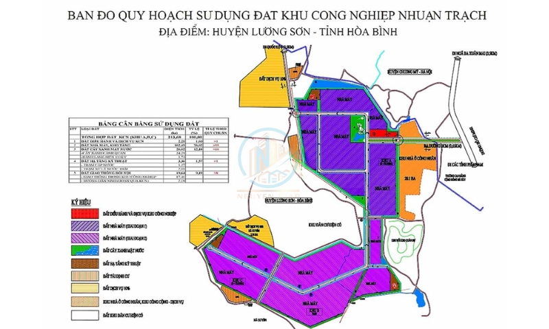 Quy hoạch sủ dụng đất KCN Nhuận Trạch Hòa Bình