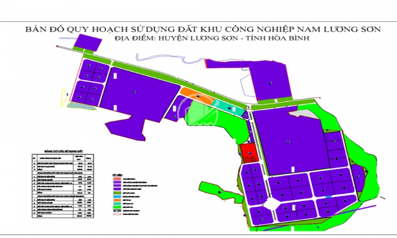 Sơ đồ mặt bằng KCN Lương Sơn, Hòa Bình