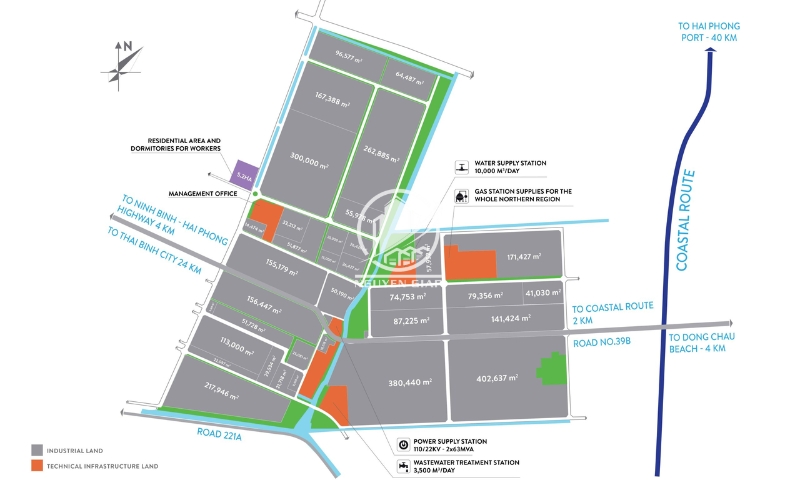 Sơ đồ mặt bằng KCN Tiền Hải Thái Bình
