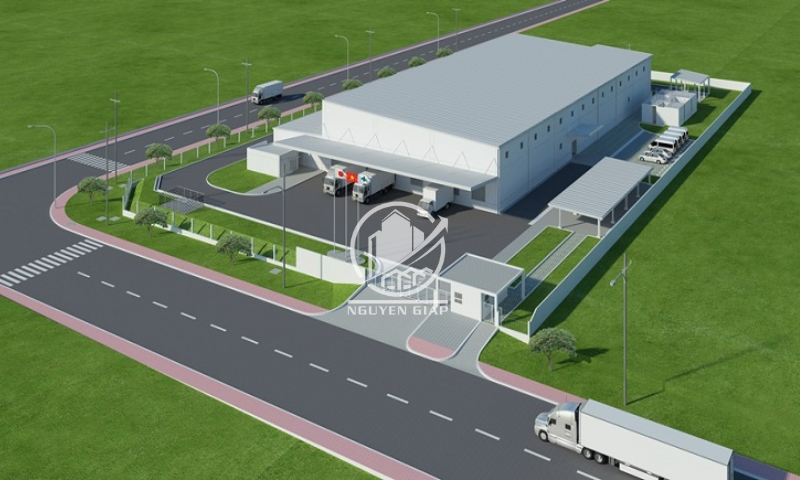 Hình ảnh 3D mô phỏng nhà xưởng chuyển nhượng KCN Hải Phòng