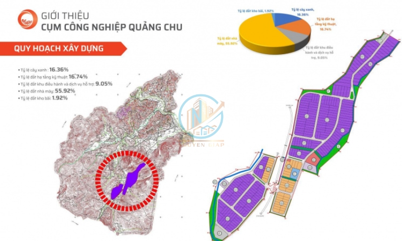 Sơ đồ mặt bằng cụm công nghiệp Quảng Chu