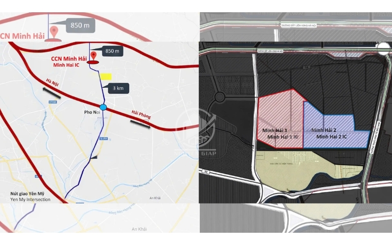 Sơ đồ mặt cắt cụm công nghiệp Minh Hải 1 Hưng Yên