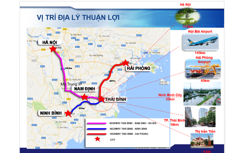 Vị trí chiến lược của CCN An Ninh - Tiền Hải Thái Bình