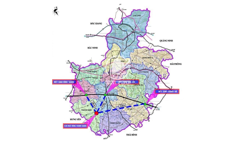 Vị trí chiến lược cụm công nghiệp Ngũ Hùng - Thanh Giang