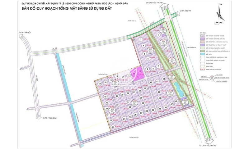 Sơ đồ mặt bằng CCN Phạm Ngũ Lão - Nghĩa Dân