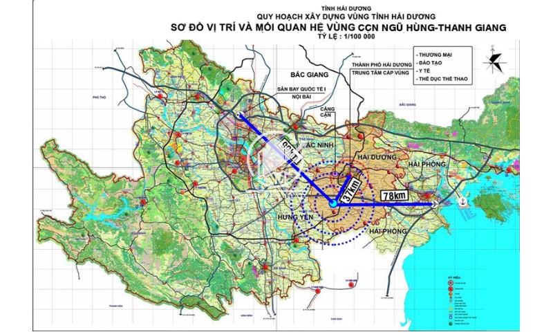Sơ đồ vị trí cụm công nghiệp Ngũ Hùng - Thanh Giang