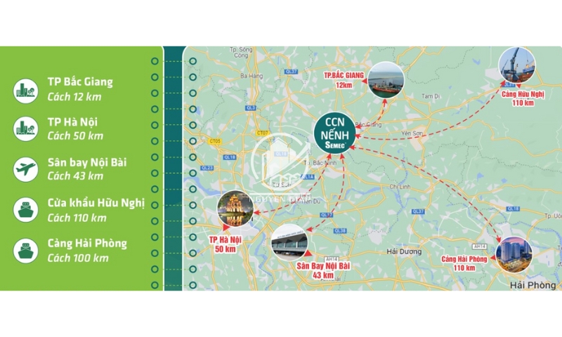 Vị trí địa lý chiến lược tại CCN Nếnh Bắc Giang