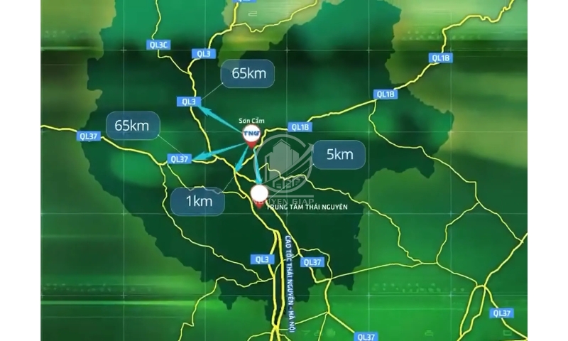 Vị trí địa lý KCN Sơn Cẩm