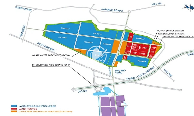 Sơ đồ mặt bằng KCN Phú Hà