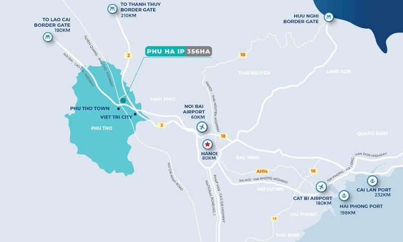 Vị trí địa lý khu công nghiệp Phú Hà