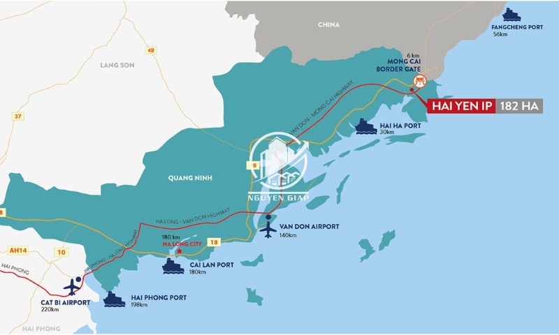 Vị trí KCN Hải Yên 