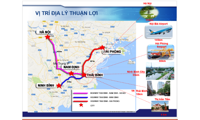 Vị trí địa lý CCN Tân Minh Vũ Thư Thái Bình
