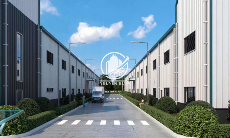 Hình ảnh mô phòng 3D nhà xưởng cho thuê tại CCN Thái Bình