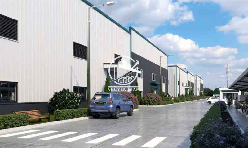 Hình ảnh mô phòng 3D nhà xưởng cho thuê tại CCN Thái Bình