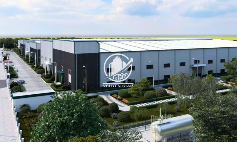 Hình ảnh mô phòng 3D nhà xưởng cho thuê tại CCN Thái Bình