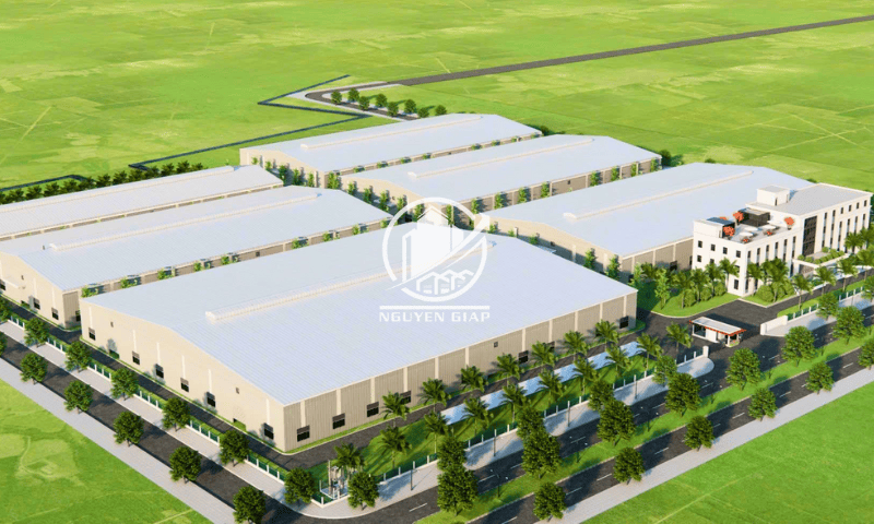 Hình ảnh mô phỏng 3D nhà xưởng cho thuê trong KCN Hải Dương