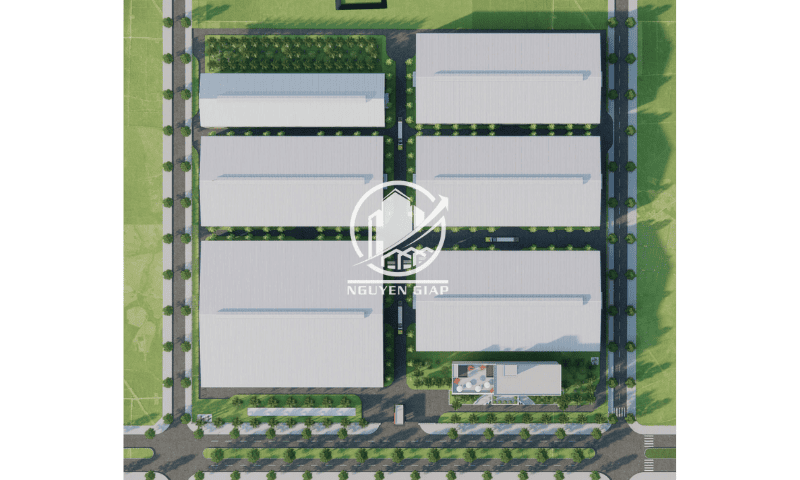 Hình ảnh mô phỏng 3D nhà xưởng cho thuê trong KCN Hải Dương