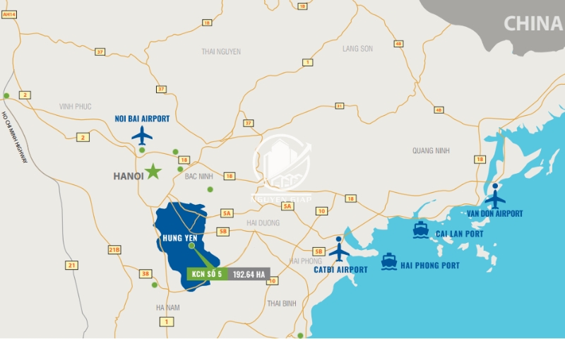 Vị trí địa lý chiến lược của KCN số 5 Hưng Yên