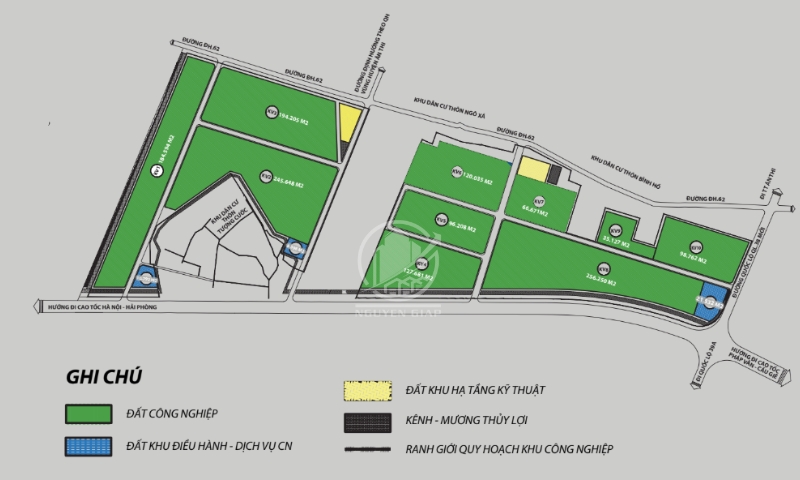 Sơ đồ mặt bằng của KCN số 5 Hưng Yên